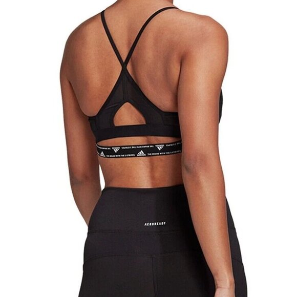 NWT adidas Black Aeroreact Training Light Sup Padded Sports Bra Yoga Small A-C - Picture 2 of 11